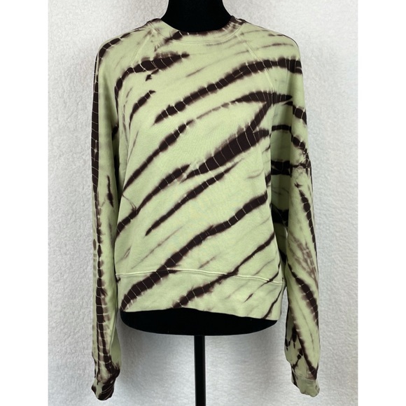 PROENZA SCHOULER • Mint/Brown White Label Modified Raglan Tie Dye Sweatshirt, XS - Picture 7 of 16